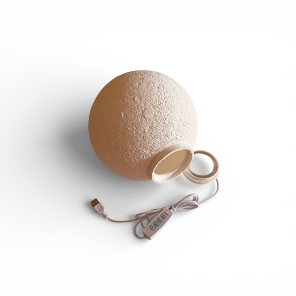 3D Moon Lampshade - NASA Data Design with Dimmable LED Lighting