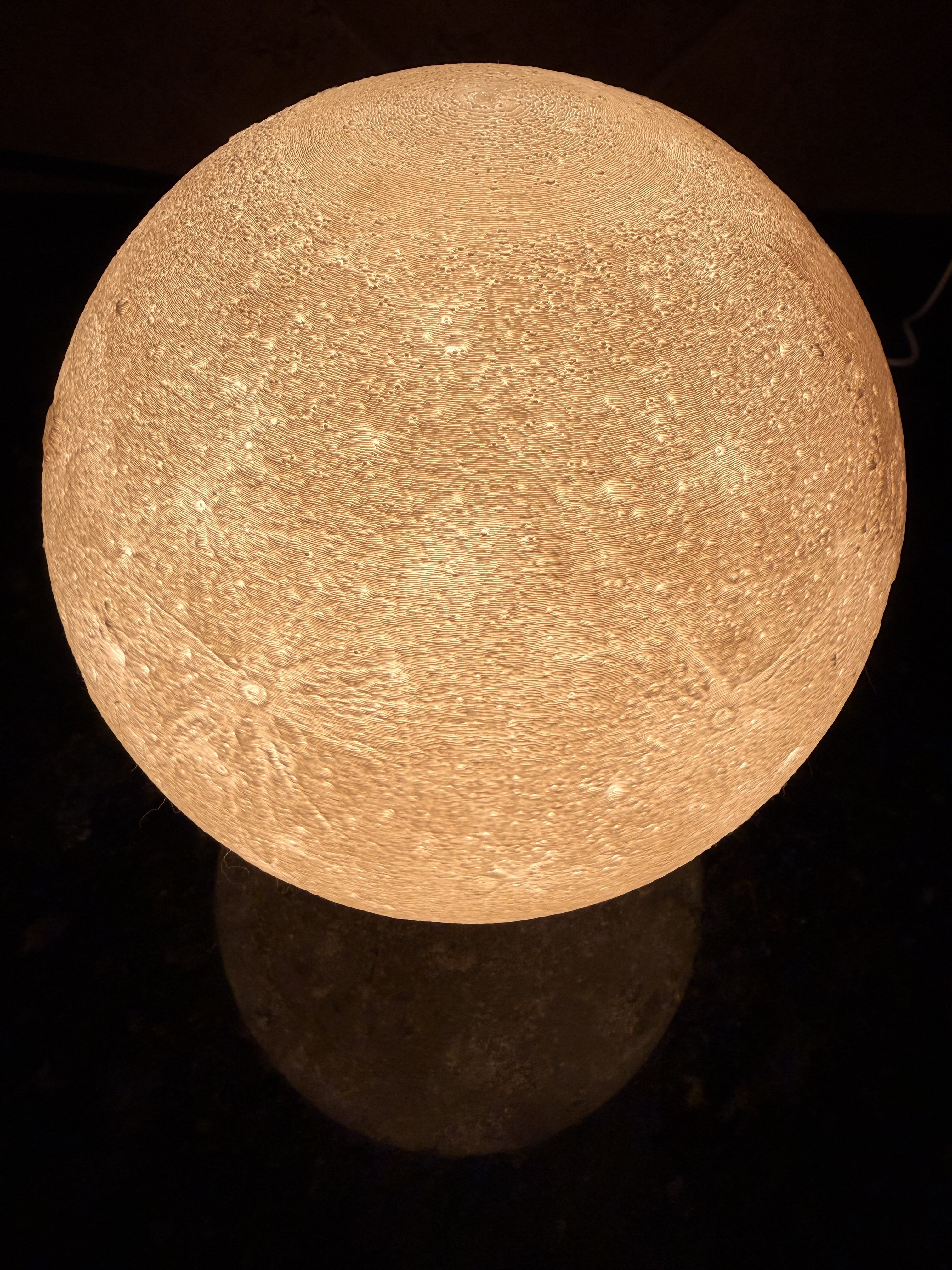 3D Moon Lampshade - NASA Data Design with Dimmable LED Lighting