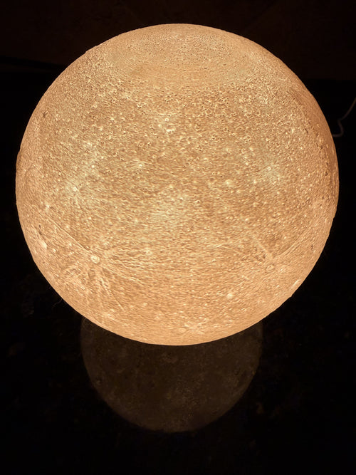 3D Moon Lampshade - NASA Data Design with Dimmable LED Lighting
