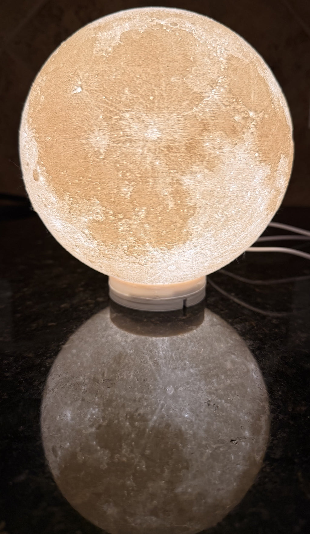 3D Moon Lampshade - NASA Data Design with Dimmable LED Lighting
